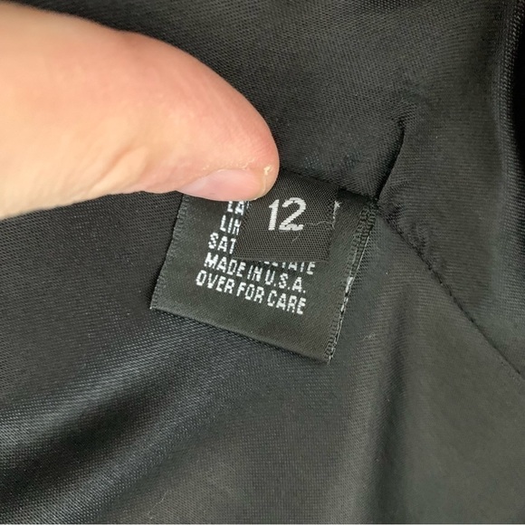 VINTAGE Marvin Richards 100% Lambswool Long Black Jacket Women's 12 Fur Collar - Picture 6 of 7